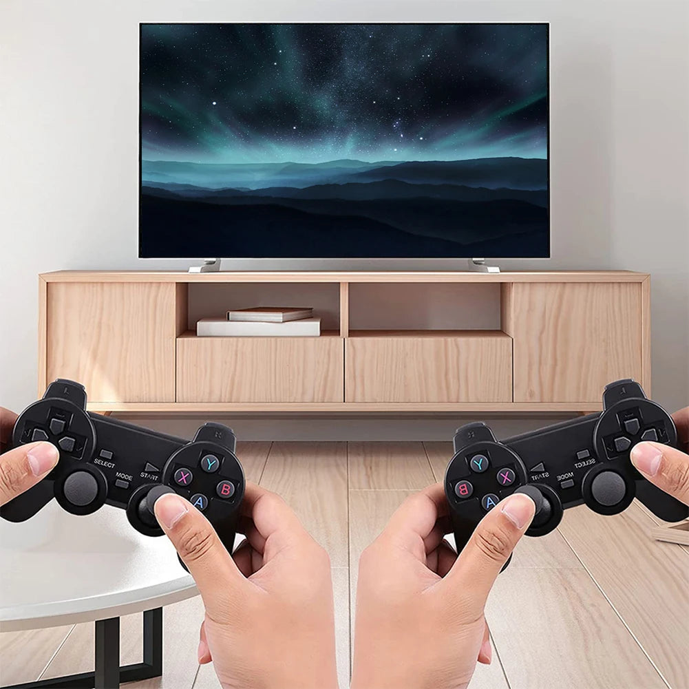 M8 Retro Game Stick 4K 10000 Games Portable Video Game Console 2.4G Double Wireless Controller Handheld Game Player for PS1/MAME