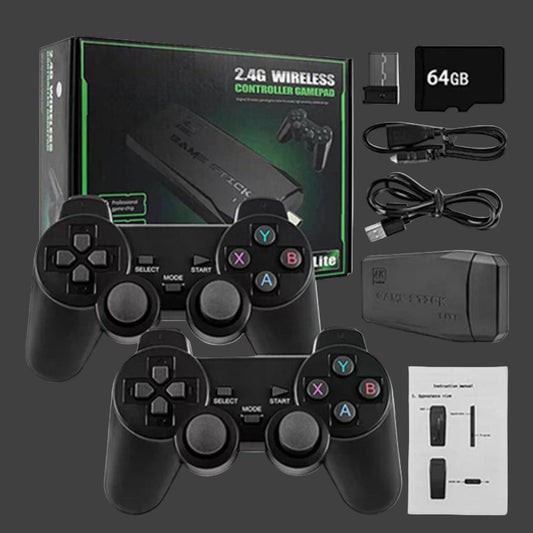 M8 Retro Game Stick 4K 10000 Games Portable Video Game Console 2.4G Double Wireless Controller Handheld Game Player for PS1/MAME