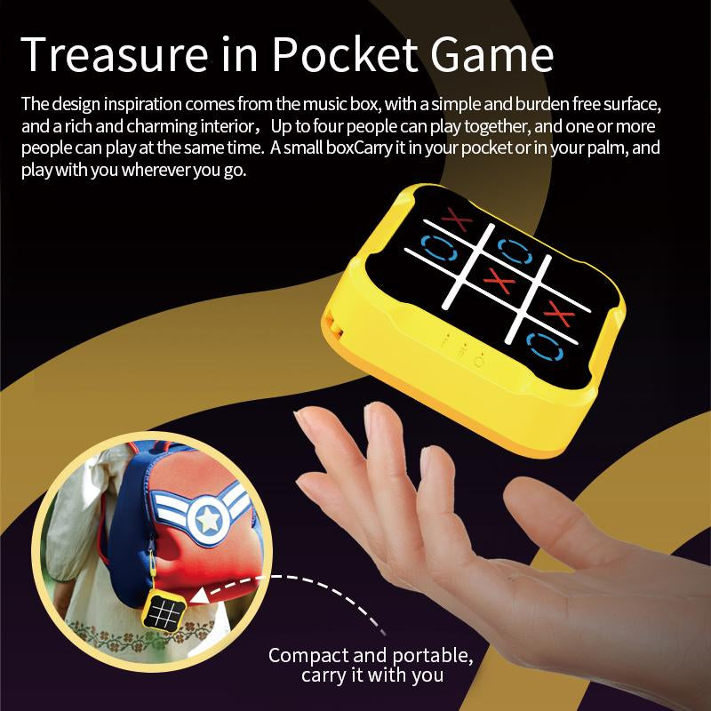 Electronic Tic Tac Toe Game,Portable Console against Ai Robots,Handheld Game Console, Educational Toys for Family Party & Entertainment Gaming Stuff Digital