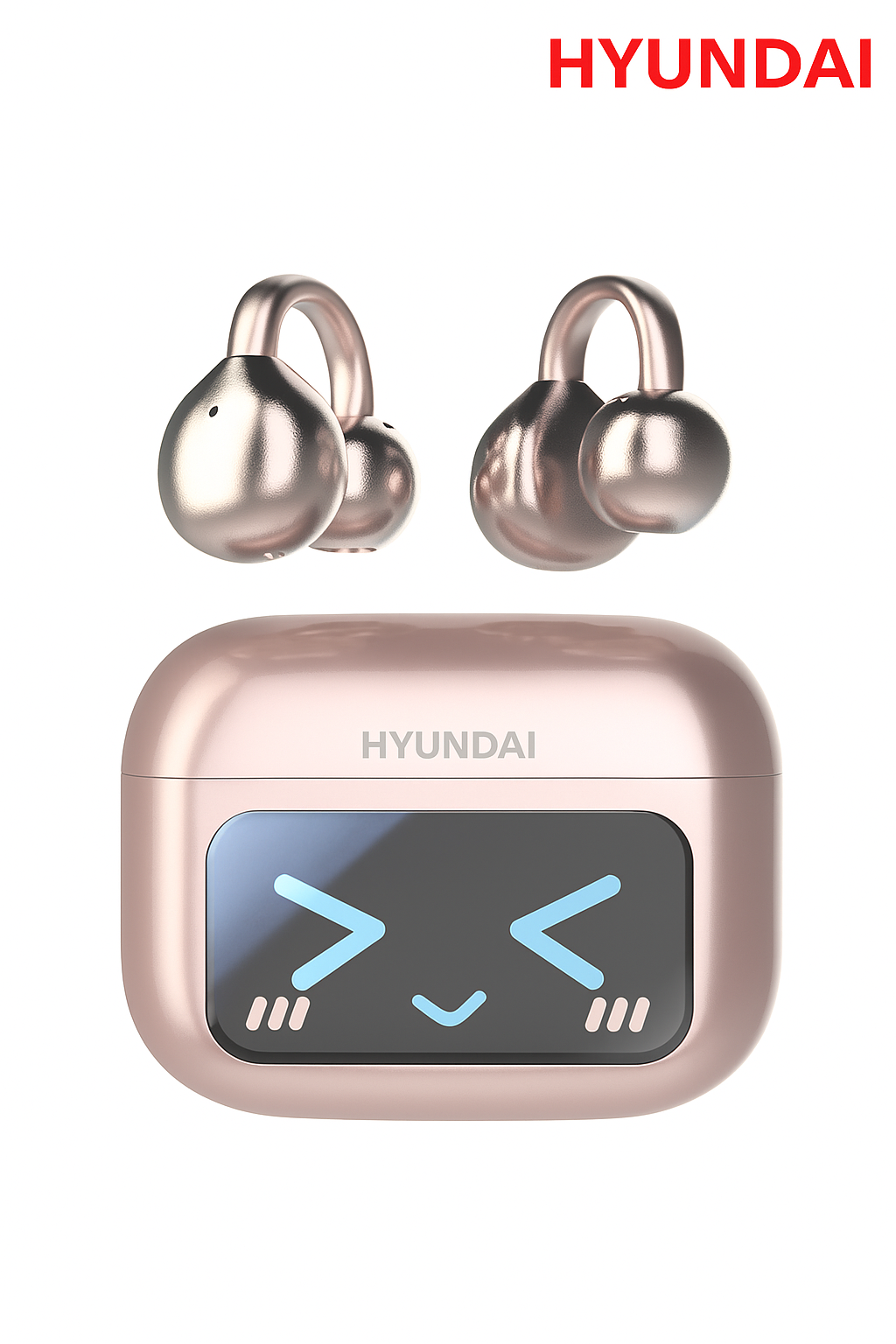 M100 Bluetooth 5.4 Earbuds open-ear hook design with HiFi sound quality