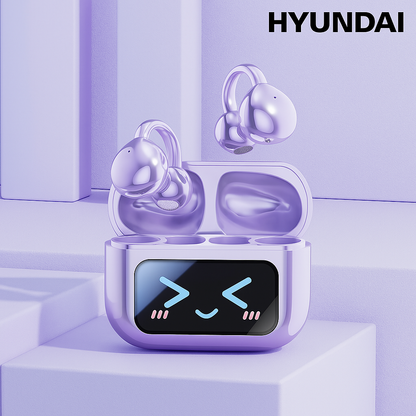 M100 Bluetooth 5.4 Earbuds featuring LED digital display charging case