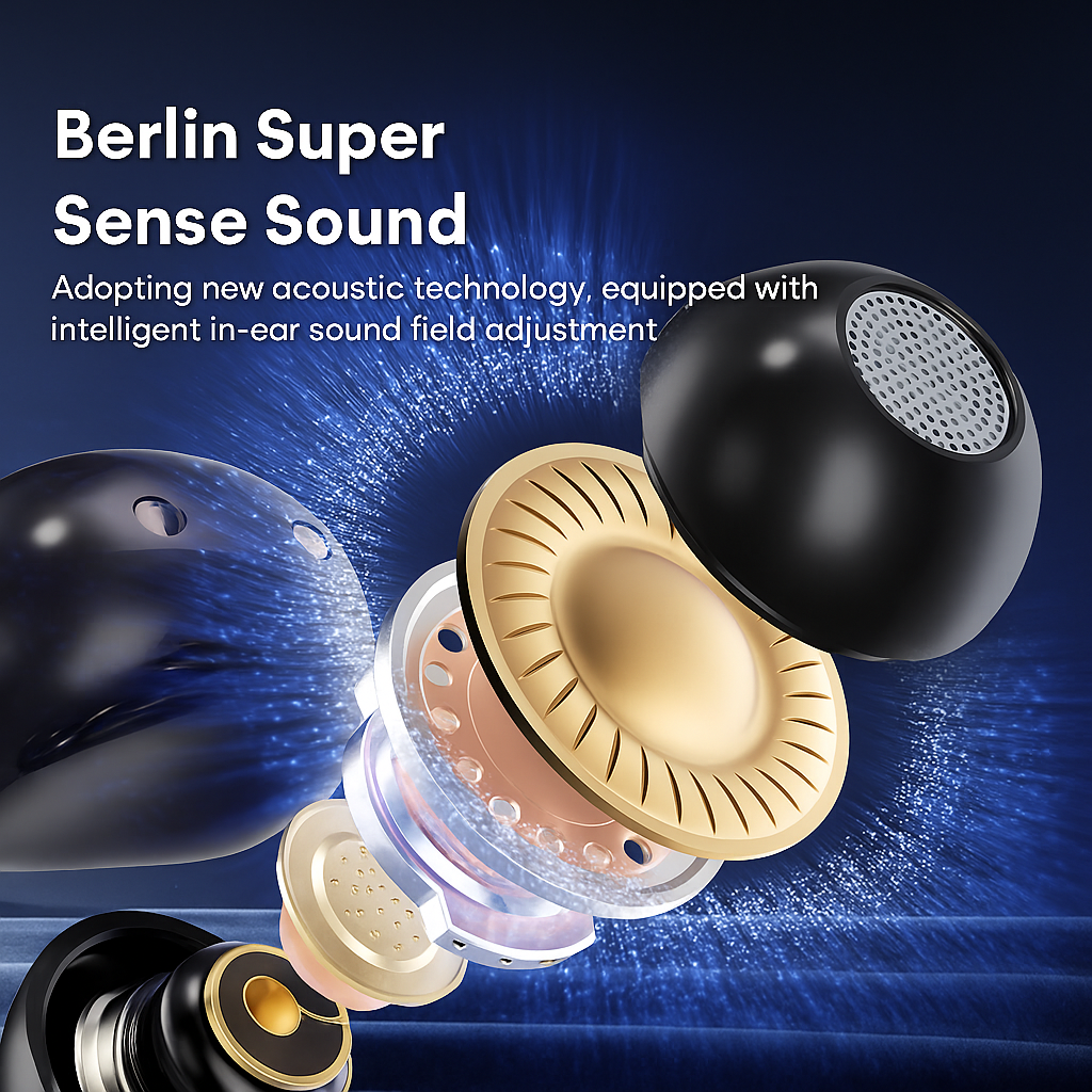 New  M100 LED Screen Anti-Loss Headphone AI Noise Reduction with HIFI Sound Bluetooth V5.4 Earphone Open Ear-Hook Earbuds