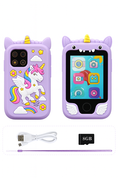 Shop the Kids Smart Phone Camera Toy – Unicorn Edition! A fun, touchscreen digital camera and MP3 music player for girls and boys aged 3-8. Perfect educational toy gift for learning, creativity, and play.
