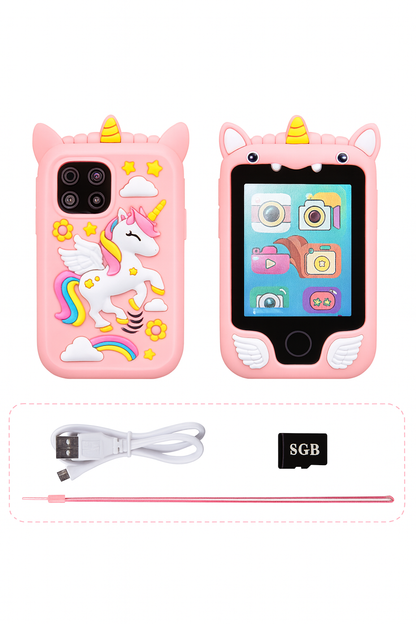 Kids Smart Phone Camera Toys Touchscreen Unicorn Baby Mobile MP3 Player Digital Camera Educational Toys for Girls Boys Age 3-8