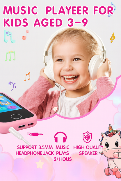 Kids Smart Phone Camera Toys Touchscreen Unicorn Baby Mobile MP3 Player Digital Camera Educational Toys for Girls Boys Age 3-8