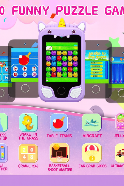 Kids Smart Phone Camera Toys Touchscreen Unicorn Baby Mobile MP3 Player Digital Camera Educational Toys for Girls Boys Age 3-8