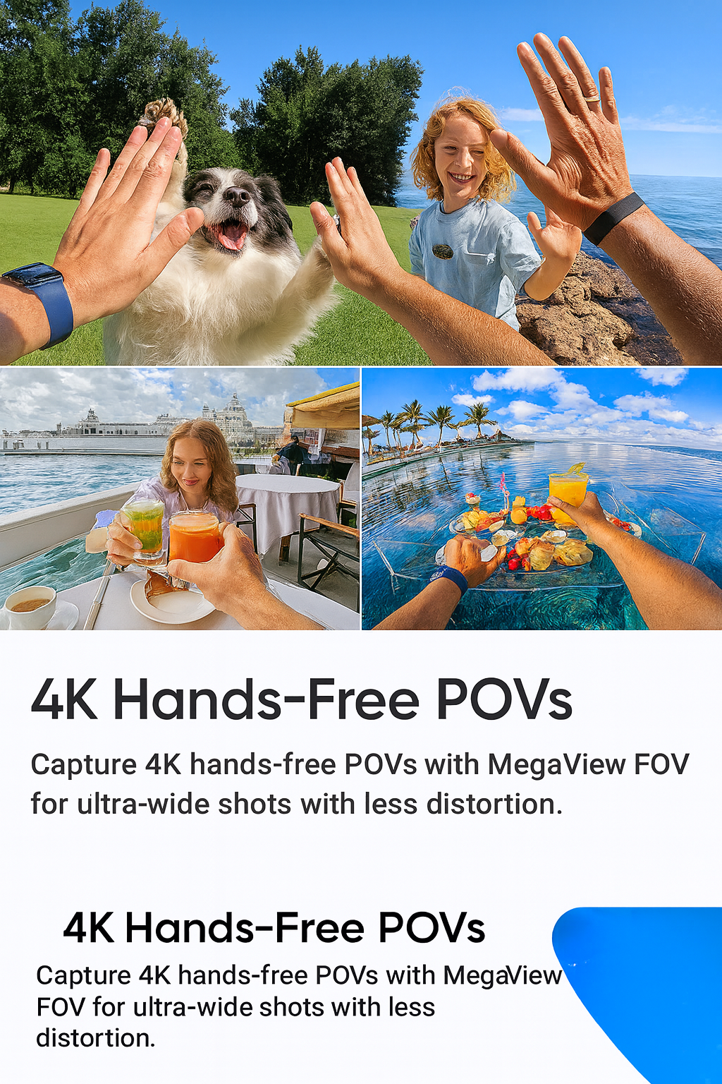 GO 3S 4K Tiny Portable Vlogging Camera,Hands-Free Povs,Mount Anywhere,Stabilization,140 Min Battery Life,10M Waterproof