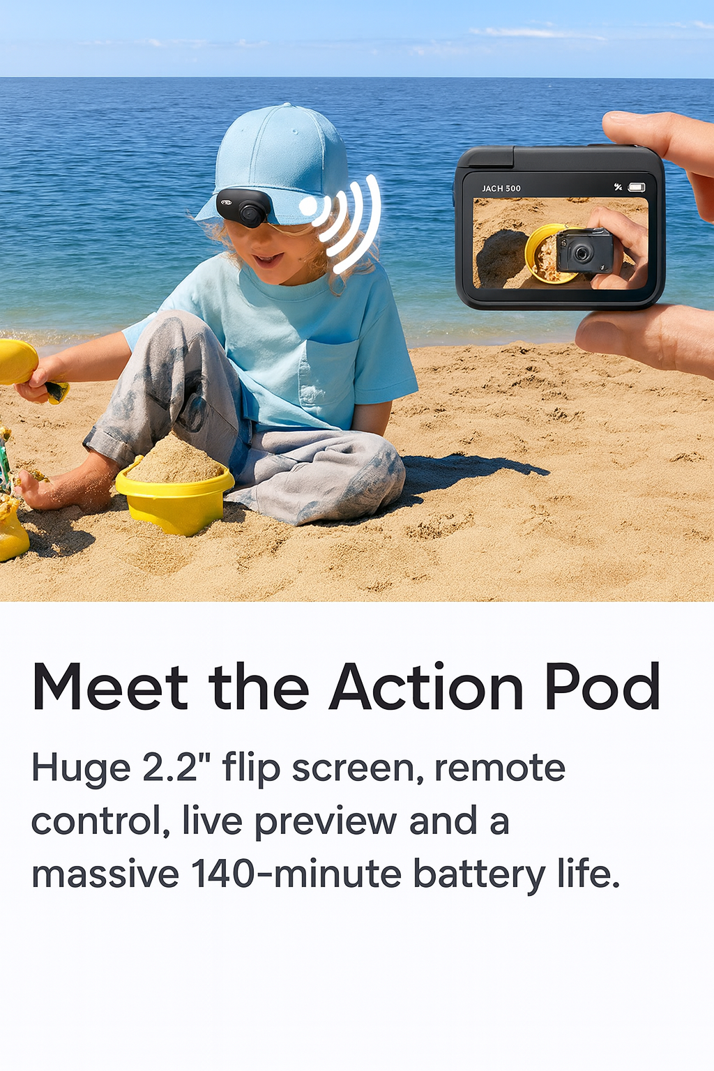 GO 3S 4K Tiny Portable Vlogging Camera,Hands-Free Povs,Mount Anywhere,Stabilization,140 Min Battery Life,10M Waterproof