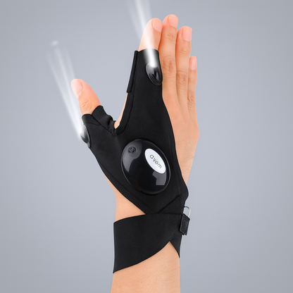 LED Half Finger Glove for Men Women Outdoor Waterproof Night Fishing Bait Cycling Running Flashlight Durable Fingerless Gloves