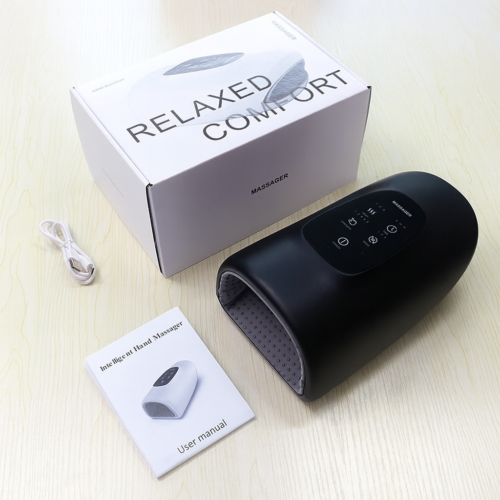 Electric Hand Massager 3 Modes Airbag Hot Compress Massager Air Compression Vibration Massage for Finger Palm Fatigue Relieve