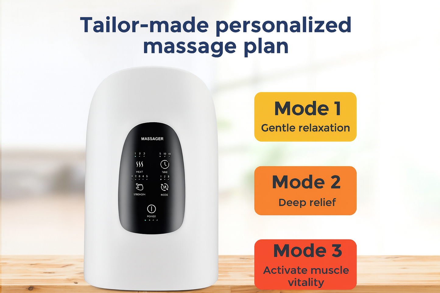 Electric Hand Massager 3 Modes Airbag Hot Compress Massager Air Compression Vibration Massage for Finger Palm Fatigue Relieve