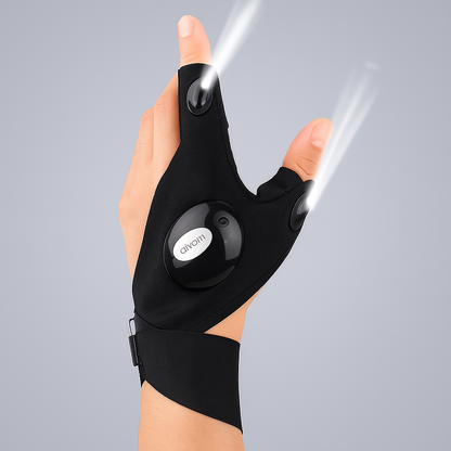 LED Half Finger Glove for Men Women Outdoor Waterproof Night Fishing Bait Cycling Running Flashlight Durable Fingerless Gloves