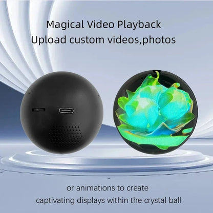 Customizable Video Glass Ball DIY Art Glass Ball Lamp - Spherical Pixel Display, Detachable Video and Sound Game Screen