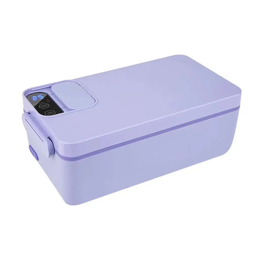 Portable Wireless Electric Lunch Box Food Heater W/1.5L Removable Stainless Steel Container Heated Lunch Box for Office/Travel