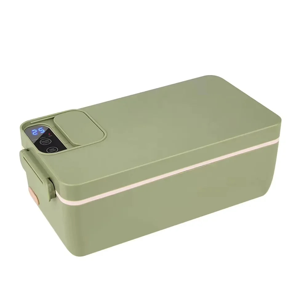 Portable Wireless Electric Lunch Box Food Heater W/1.5L Removable Stainless Steel Container Heated Lunch Box for Office/Travel