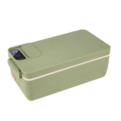 Portable Wireless Electric Lunch Box Food Heater W/1.5L Removable Stainless Steel Container Heated Lunch Box for Office/Travel