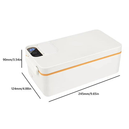 Portable Wireless Electric Lunch Box Food Heater W/1.5L Removable Stainless Steel Container Heated Lunch Box for Office/Travel
