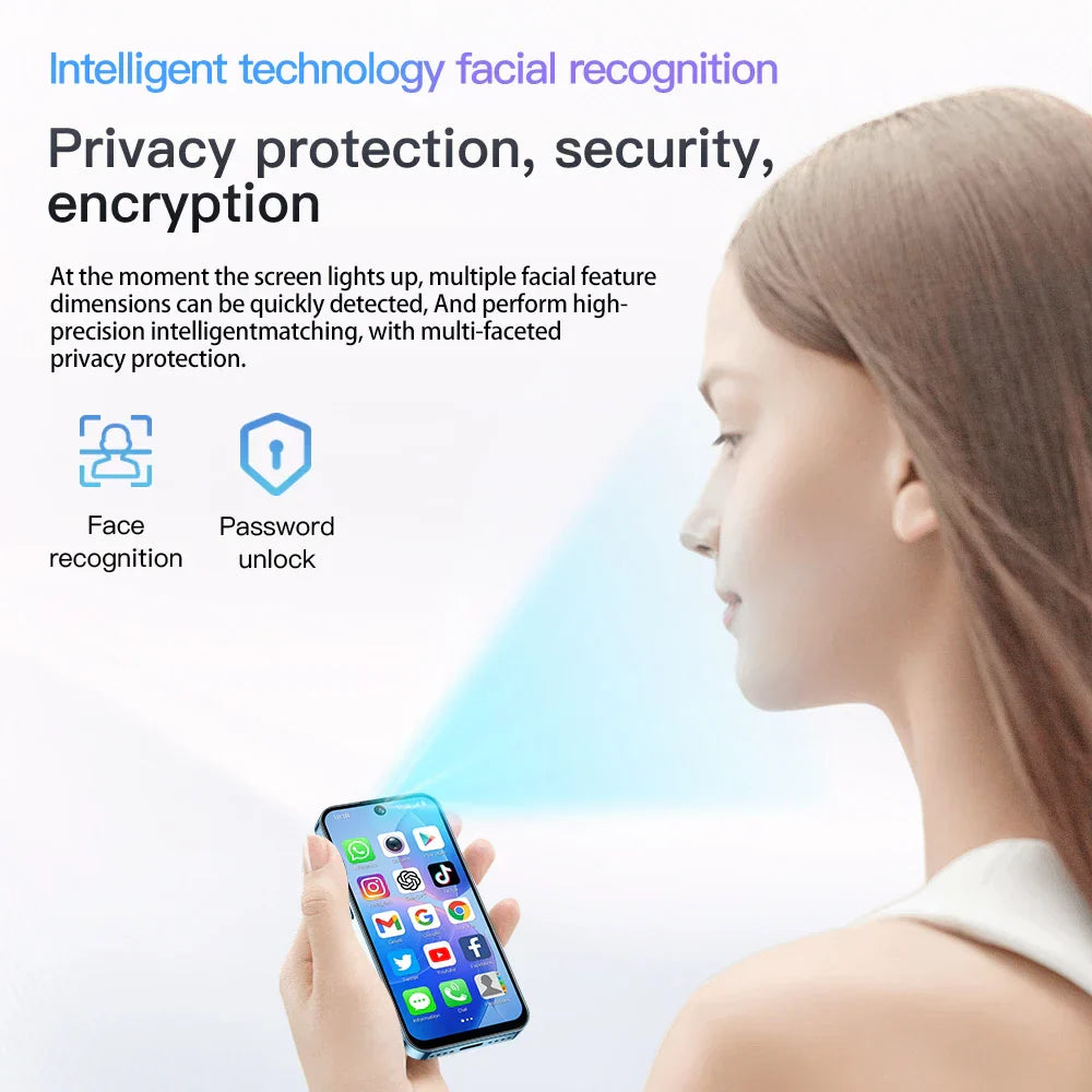 XS19 3.88" Mini Smartphone 2GB RAM 16GB ROM Android10.0 Face Recognition Unlock 3G Small Mobile Phone