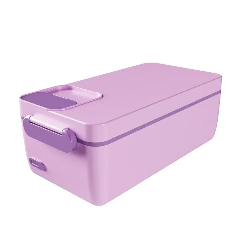 Portable Wireless Electric Lunch Box Food Heater W/1.5L Removable Stainless Steel Container Heated Lunch Box for Office/Travel