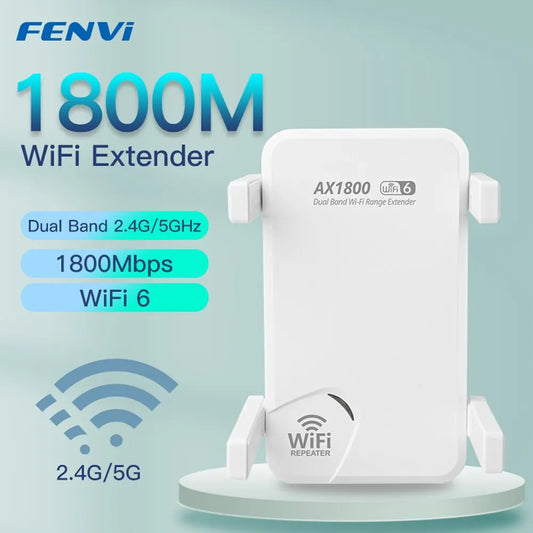 Wifi6 AX1800 Wireless Repeater Dual Band 2.4G/5Ghz 802.11AX Gigabit Wi-Fi 6 Extender Long Range Signal Expansion Booster