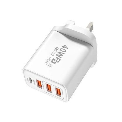 Universal 40W USB C Charging Plug 4Ports Fast Charging Charging Block Typec Phone Plug Adapter