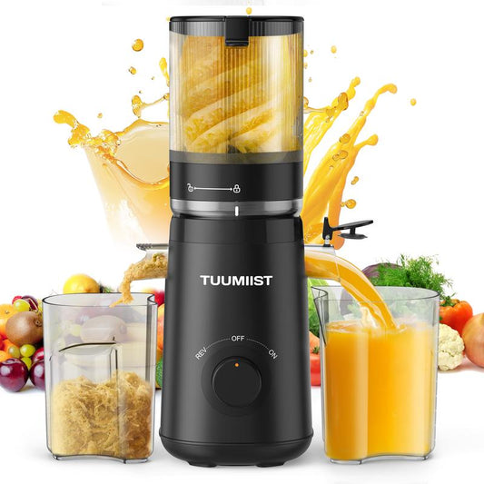 Juicer Machines, TUUMIIST Cold Press Juicer with 6.5“&5.3"&4.3“ Extra Large Feed Chute Fit Whole Fruits & Vegetables Easy to Clean, High Juice Yield, BPA Free