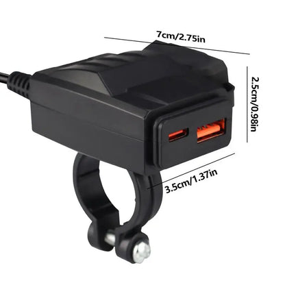 Phone Charger for Motorcycle USB Fast Charging Phone Charger Safe Power Adapter Waterproof Design for Telephones Tablets