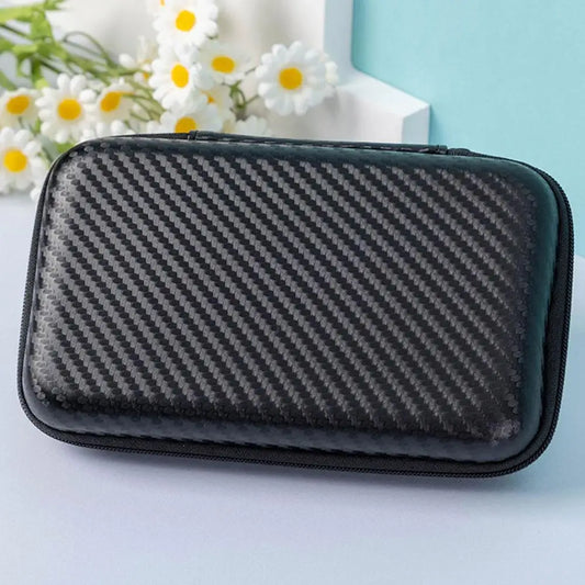 EVA Storage Bag for R35S RG35XX BAG Game Console Protective Black Case Carbon Fiber Texture Travel Bag