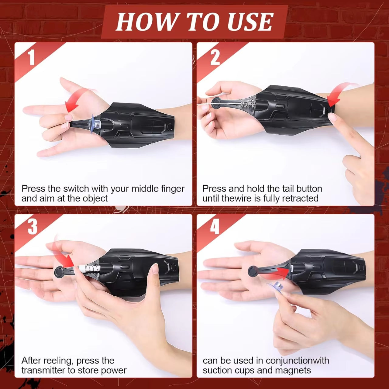 Spider Man Wrist Launcher Shooters Peter Parker Cosplay Props Shooting Device Toys for Children Giftsspider Silk Launche Toy