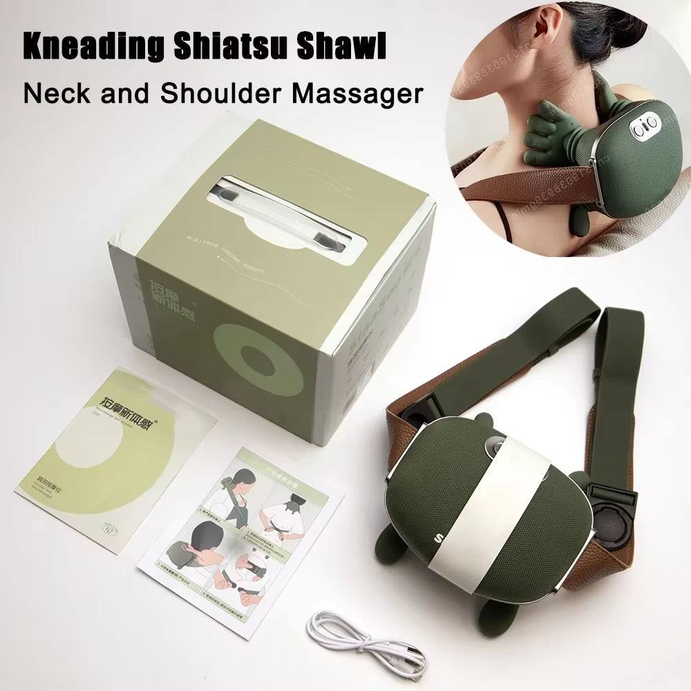 Bionic Neck Shoulder Massager Finger Pressure Heated Back Massagers Electric Kneading Muscles Massage Pillow Neck Waist Leg Body