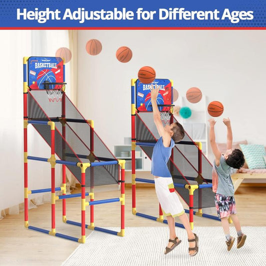 Basketball Hoop Arcade Game W/Electronic Scoreboard Cheer Sound, Basketball Hoop Indoor Outdoor W/4 Balls, Basketball Game Toys Gifts