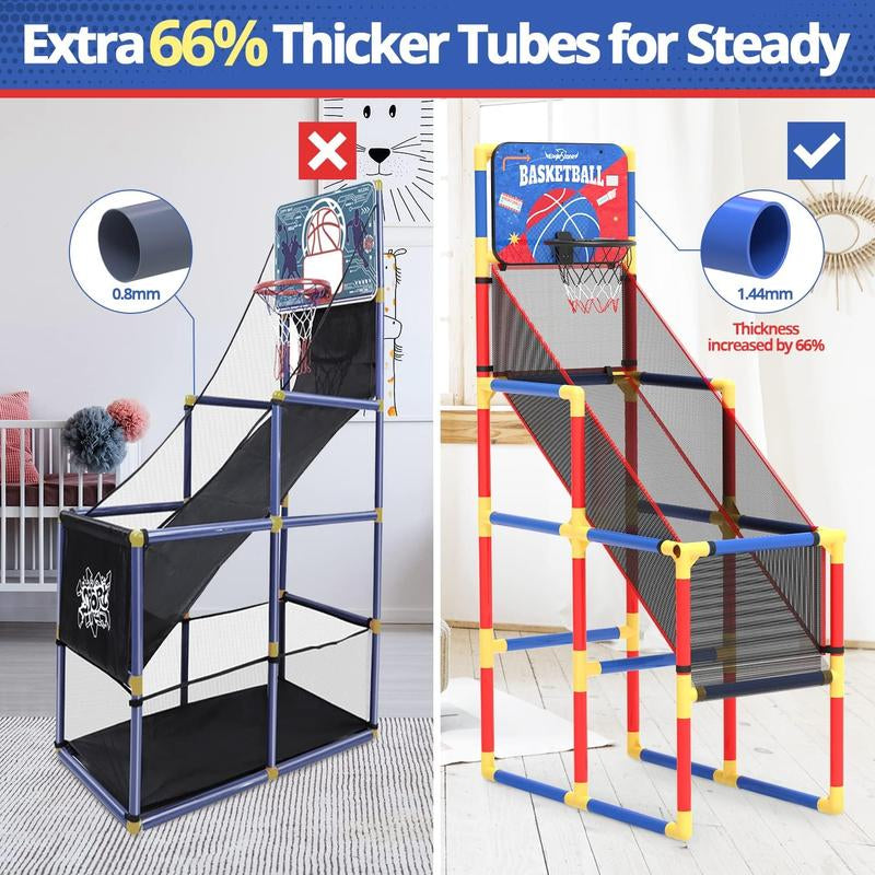 Basketball Hoop Arcade Game W/Electronic Scoreboard Cheer Sound, Basketball Hoop Indoor Outdoor W/4 Balls, Basketball Game Toys Gifts