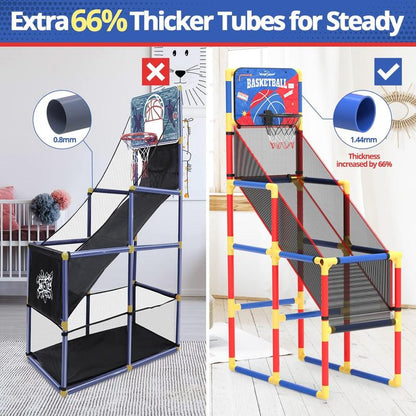 Basketball Hoop Arcade Game W/Electronic Scoreboard Cheer Sound, Basketball Hoop Indoor Outdoor W/4 Balls, Basketball Game Toys Gifts