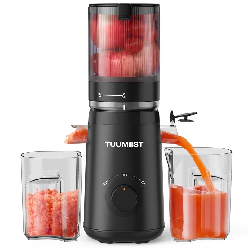 Juicer Machines, TUUMIIST Cold Press Juicer with 6.5“&5.3"&4.3“ Extra Large Feed Chute Fit Whole Fruits & Vegetables Easy to Clean, High Juice Yield, BPA Free