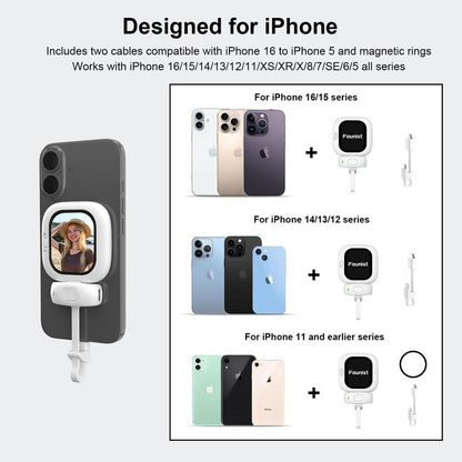 FOUNIST Vlogmate Mini(Only for IPHONE), 1080P Plug and Play Mobile Vlog Selfie Monitoring Screen, , Use the Mobile Phone Rear Camera to Make Selfie Vlog Live Broadcast on Tiktok, 4K@120 Fps and 4K@30 Fps:Requires Blackmagic Cam App.