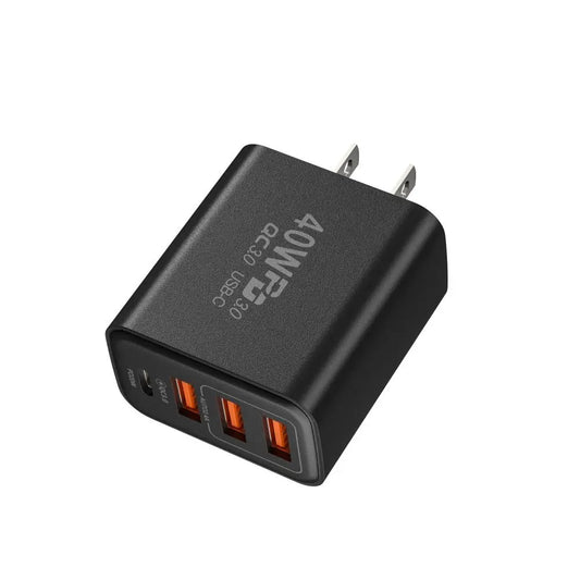 Universal 40W USB C Charging Plug 4Ports Fast Charging Charging Block Typec Phone Plug Adapter