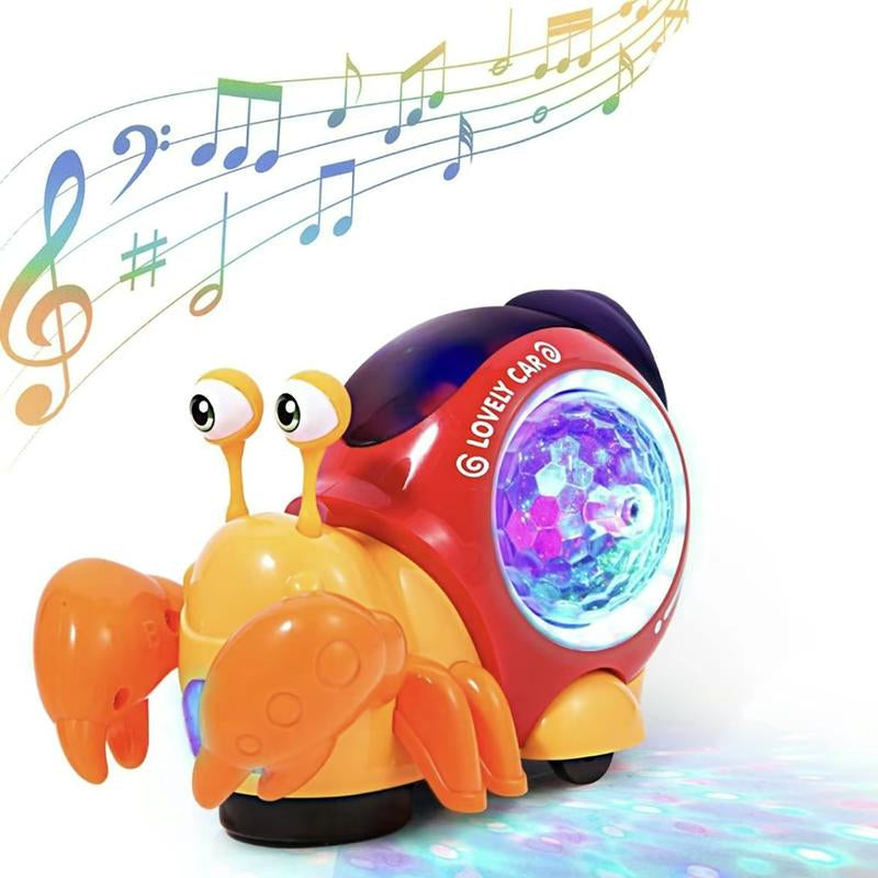 Crawling Snail Design Music Toys, Electricsnail Toy, Cute Electronic Animal Crawl Toy,Toys with Built-In LED Light, Interactivelearning Toy