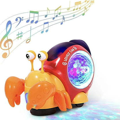 Crawling Snail Design Music Toys, Electricsnail Toy, Cute Electronic Animal Crawl Toy,Toys with Built-In LED Light, Interactivelearning Toy