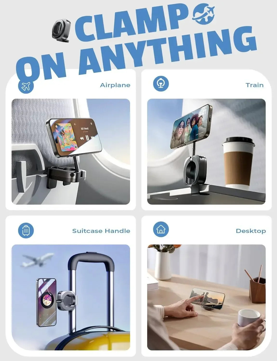 Portable Foldable Travel Magnetic Phone Holder Desktop Phone Stand Car Phone Holder