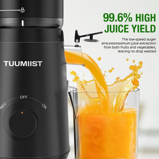 Juicer Machines, TUUMIIST Cold Press Juicer with 6.5“&5.3"&4.3“ Extra Large Feed Chute Fit Whole Fruits & Vegetables Easy to Clean, High Juice Yield, BPA Free
