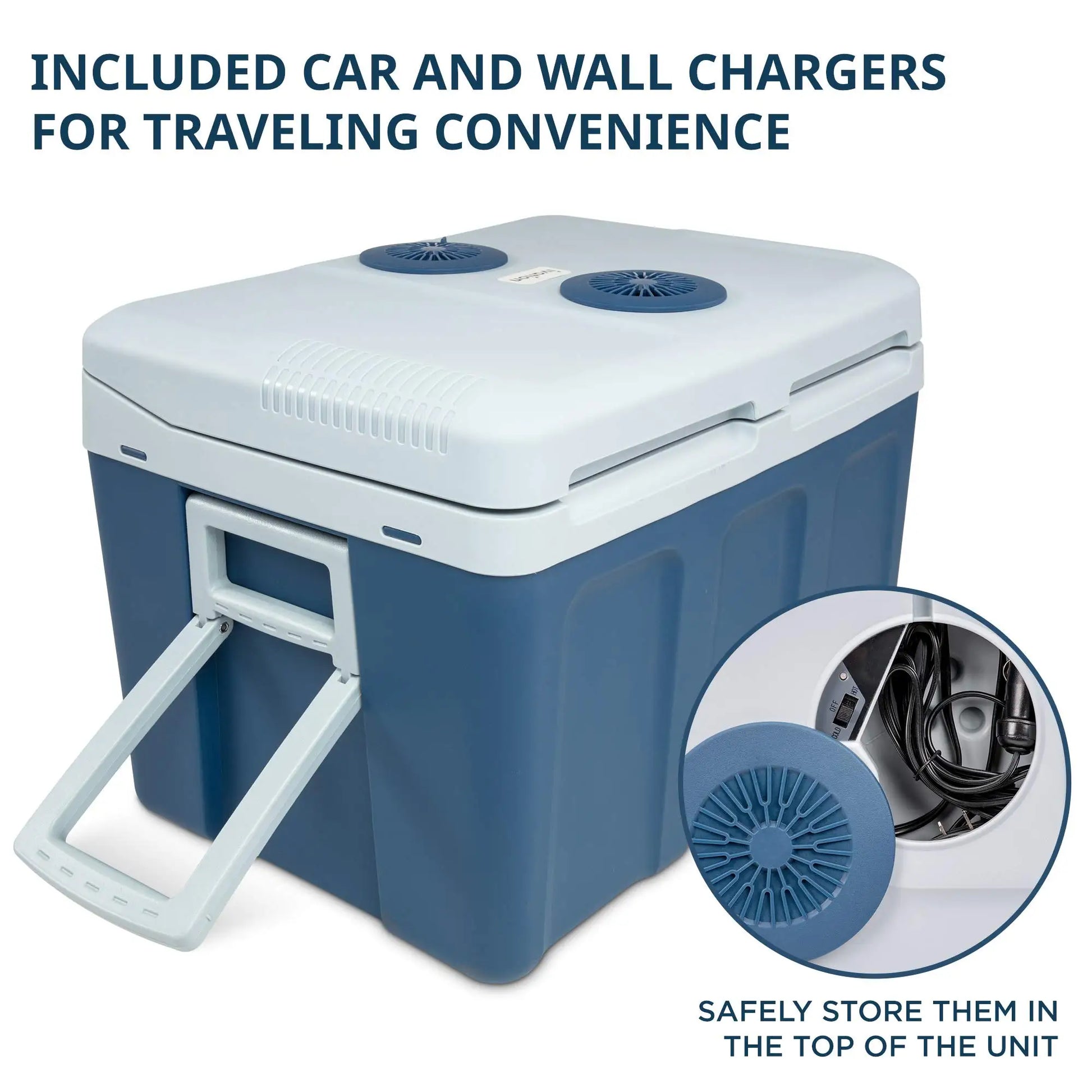 Electric Cooler & Warmer, 45 L Portable Thermoelectric 12 Volt Cooler with Wheels
