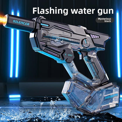Electric Water Gun for Kids - Long-Range, High-Capacity Toy with LED Light for Family-Friendly Water Battles - Lightweight and Ergonomic Design for Pool Fun