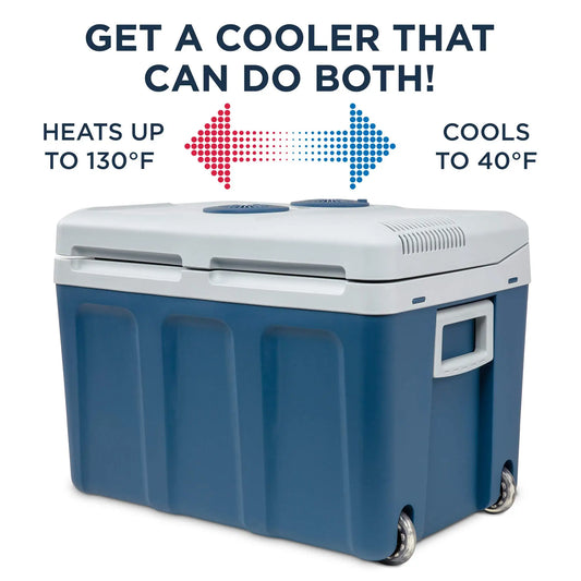 Electric Cooler & Warmer, 45 L Portable Thermoelectric 12 Volt Cooler with Wheels