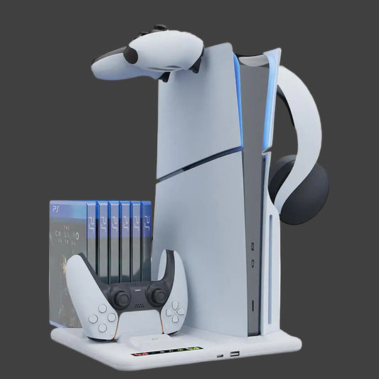 For PS5 Slim Vertical Stand Controller Charging Dock Cooling Fan for Sony Playstation5 Play Station PS5 Slim Console Accessories