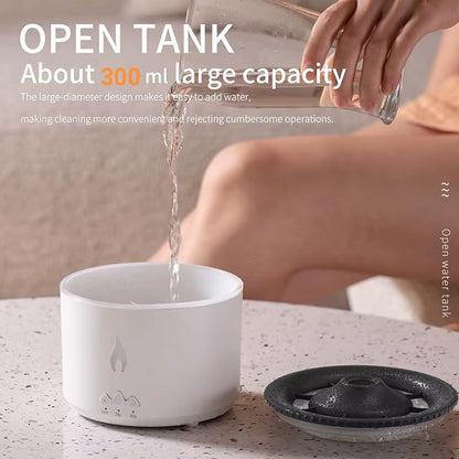 Flame Aroma Diffuser for Home Ultrasonic Humidifier 2 Colors Home Fragrance Humidifier for Bedroom Essential Oil Difusor